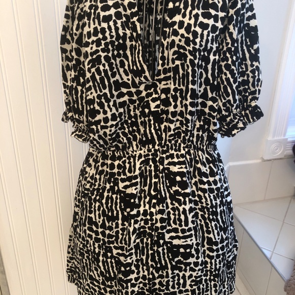Ba&sh Black and White Silk Coastal Small Dress - Picture 2 of 6